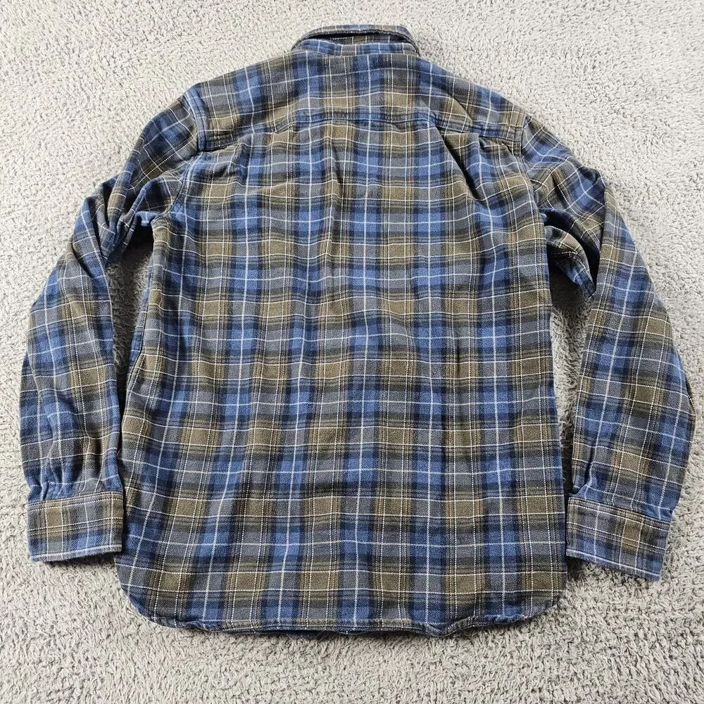 North Face Shirt Mens Medium Blue Flannel Tartan Shacket Camp Hike Gorp Heavy